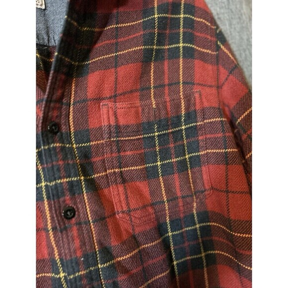 J.Crew Wallace & Barnes Red Plaid heavyweight flannel Midwest Dad Work shirt Med - Picture 3 of 7